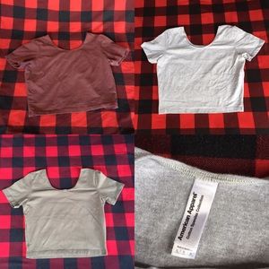 Bundle! Three American Apparel Crop Tops
